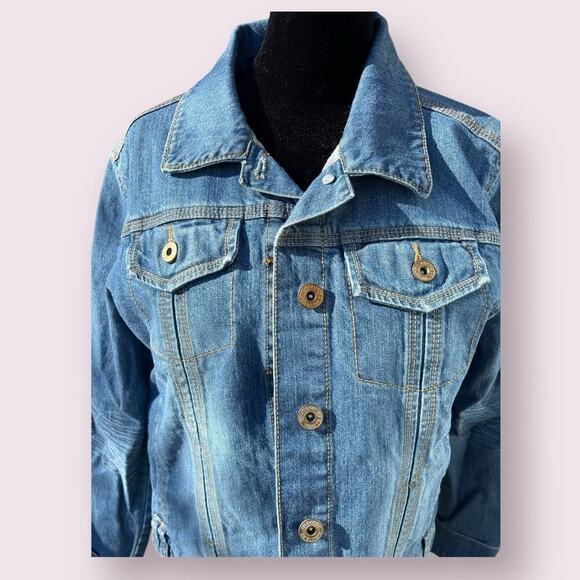Route 66 women’s size L denim jacket, 99 % cotton 1% spandex - Picture 1 of 7